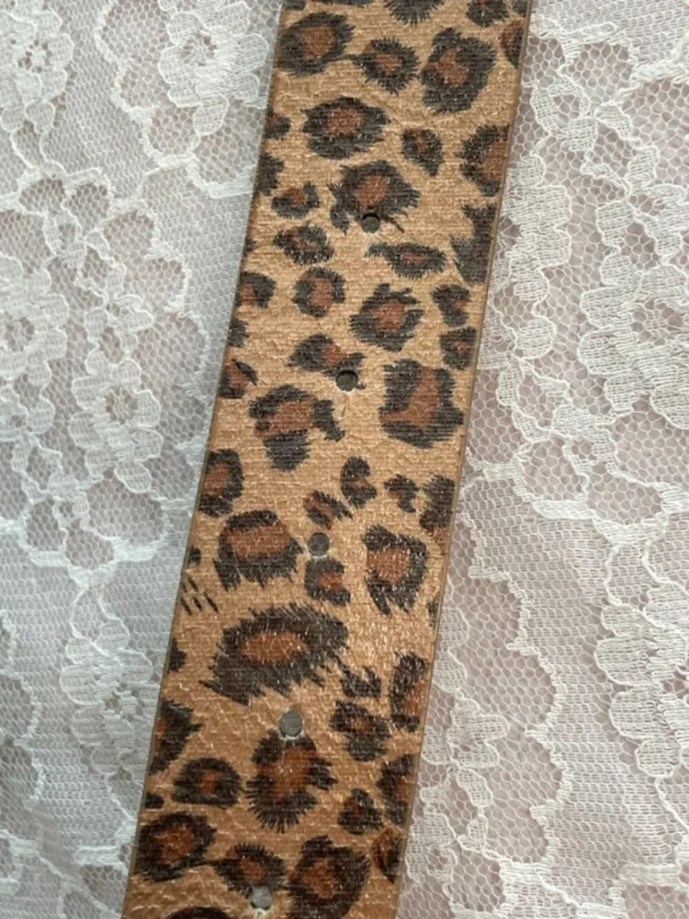xoxo rhinestone pendant animal print belt